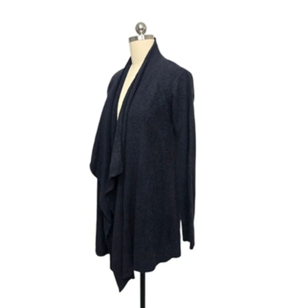 Barefoot Dreams‎ Cardigan Womens S/M Black CozyChic Lite Draped Open Front A436